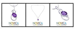 Sterling Silver Amethyst 'Melody' Necklace (India)