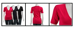 Spun Organic Cotton Low V-neck T-shirt