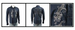 Do Denim Men's Long-sleeve Embroidered Shirt