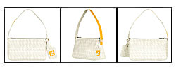 Fendi Zucchino Forever White/ Yellow Shoulder Bag