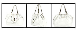 Fendi 'Baulotto' White Patent Leather Handbag