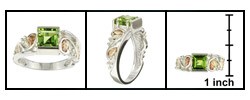 Black Hills Gold on Sterling Silver Peridot Ring