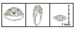 Platinum 2/5ct TDW Mine Diamond Engagement Ring (M, SI1)