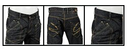 Syn Men's Dark Wash Utility Cargo Jeans