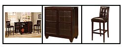 Hudson 3-piece Coffee Spirit Cabinet Bar Set
