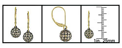 14k Gold 2ct TDW Champagne Diamond Earrings