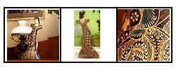 Wood 'Graceful Pose' Batik Sculptures (Indonesia)