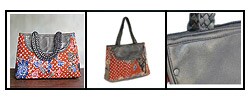 Cotton and Leather 'Paradise Sunset' Handbag (Indonesia)