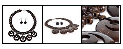 Coconut Shell 'Phases of the Moon' Jewelry Set (Thailand)