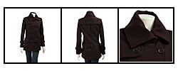 Coffee Shop Women's Belted Wool Peacoat Jacket