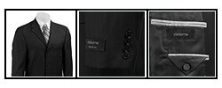 Claiborne Men's Black Herringbone Wool Suit