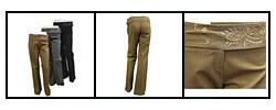 Revicci Women's Embroidered Boot-leg Slacks