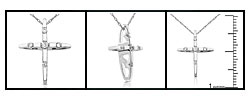 14k Gold 1/10ct TDW Diamond Cross Necklace (G-H, I1-I2)