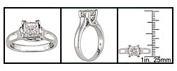 14k Gold 1ct TDW Princess-cut Solitaire Ring (I-J, I1-I2)