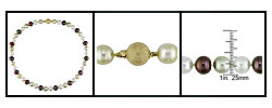 14k Gold Multi-colored Pearl Necklace (9-11 mm)