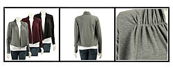 Kersh Women's Shirred Neck Open Cardigan