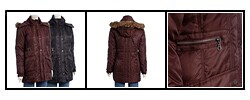DKNY Women's Hooded Zip-front Down Coat