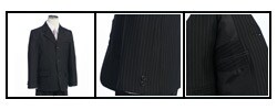 BJK Collections Boy's 6-piece Striped Black Suit