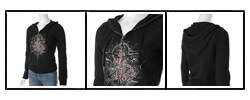 Lucky Brand Junior's Heart Rose Print Hoodie