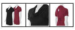 Self Esteem Junior Cowl Neck Short-sleeve Dress