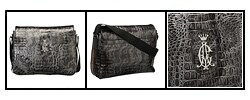 Christian Audigier Metal Leather Messenger Bag