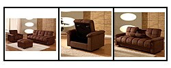 Multifunctional Microsuede Sofa Bed and Chair Set