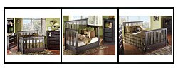 Solid Wood Espresso Convertible Crib with Guard Rail