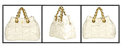 Prada Cream Tessuto and Catena Tote