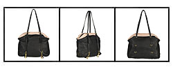 Prada Black and Blush Smooth Leather Tote