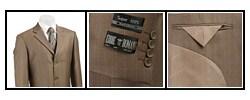 Eddie Domani Men's Light Brown Windowpane Suit
