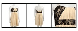 Max & Cleo Ribbed Chiffon/ Lace Dress