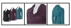 Belle du Jour Junior Cowl-neck Banded Bottom Tunic