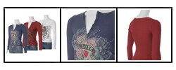 Ambiance Brand Junior's Vintage Print Thermal Top