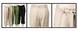 Hanna & Gracie Women's Cropped Linen Pants