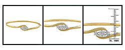 10k Yellow Gold 1/10ct TDW Diamond Bangle Bracelet