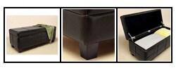 Black Leather Storage Bench