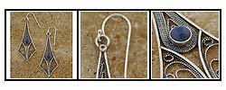 Filigree Web Drop Earrings w/ Lapis (Israel)