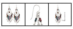 Bamboo and Tiger's Eye Dangle Earrings (Peru)