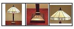 Tiffany-style Mission-style White Table Lamp