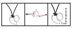 14-kt. White Gold Heart O Pendant on Cord