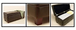 Leather Storage Bench Dark Brown