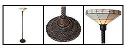 Tiffany-style Mission-style White Torchiere