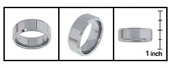 Tungsten Carbide Men's Beveled-edge 8 mm Band