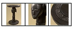 African Three Heads Accent Table (Ghana)