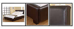 Cairo Dark Brown Queen Leather Bed