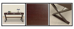 Wenge Three-drawer X-base Desk