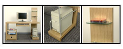 Oak Pillar Storage Computer Desk