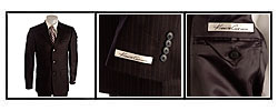 Kenneth Cole Creme Label Men's Navy Pinstripe 3-button Suit