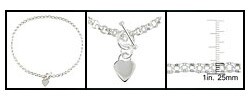 Sterling Silver Heart Toggle Necklace