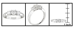 14k White Gold 1ct TDW Diamond Three-Stone Ring (H-I/ I1-I2)